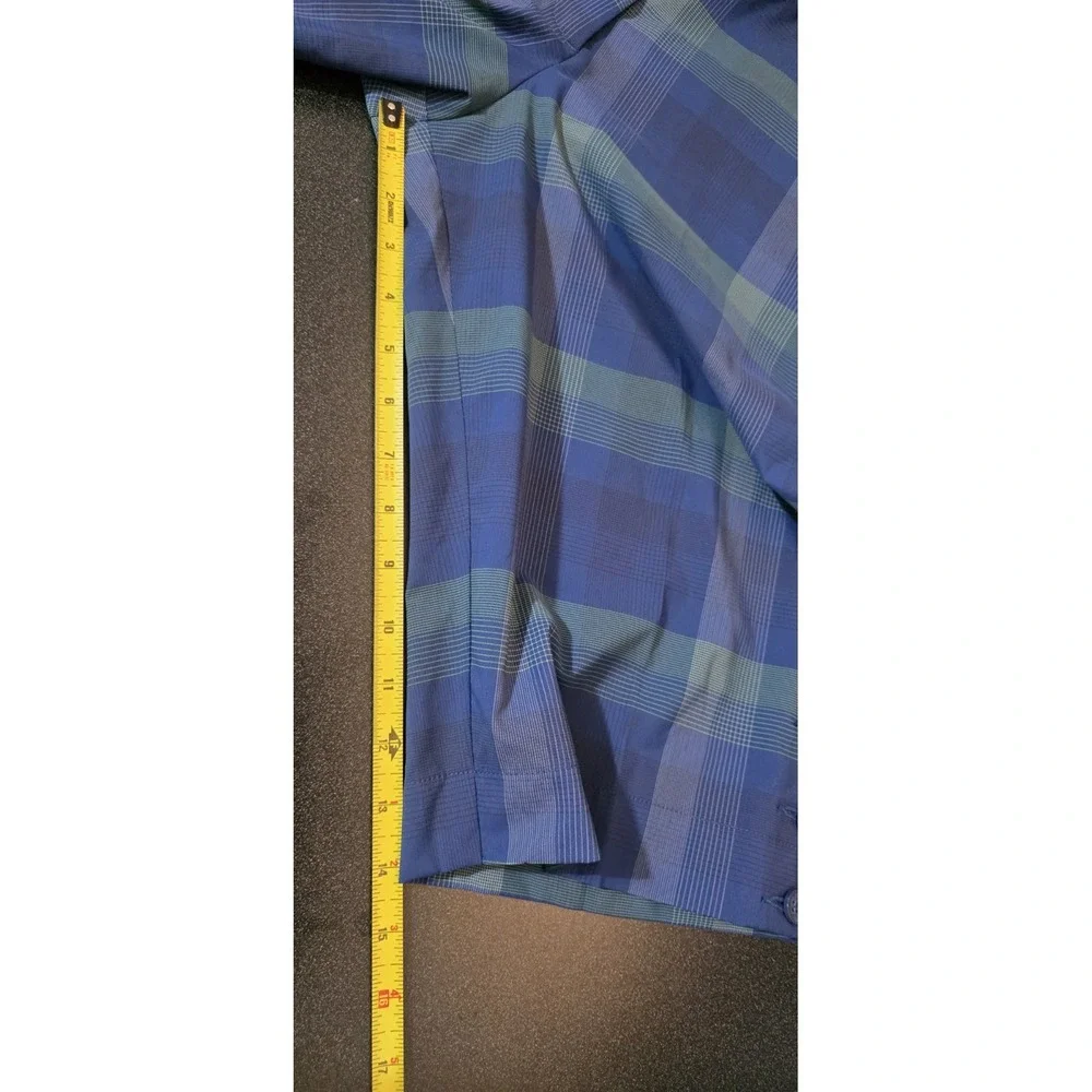 Nike Golf Shorts Women Blue Sports Plaid Shorts Sz 10 Button Tennis Outdoor EUC‎